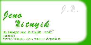 jeno mitnyik business card